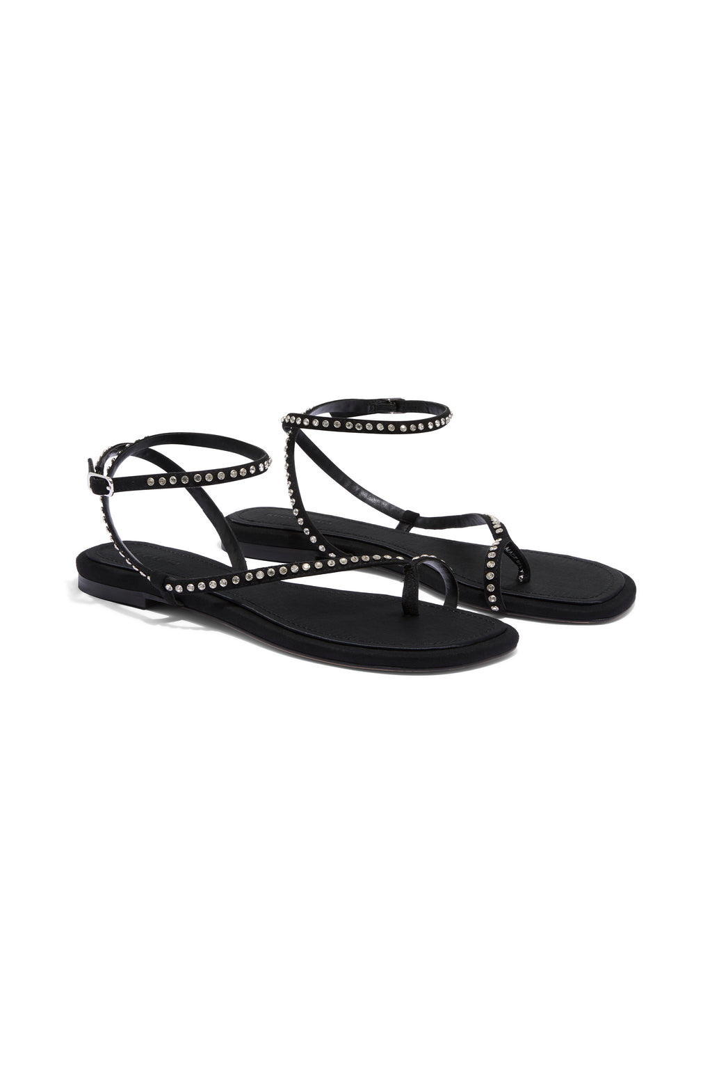 DELFINA SANDAL - BLACK CRYSTAL