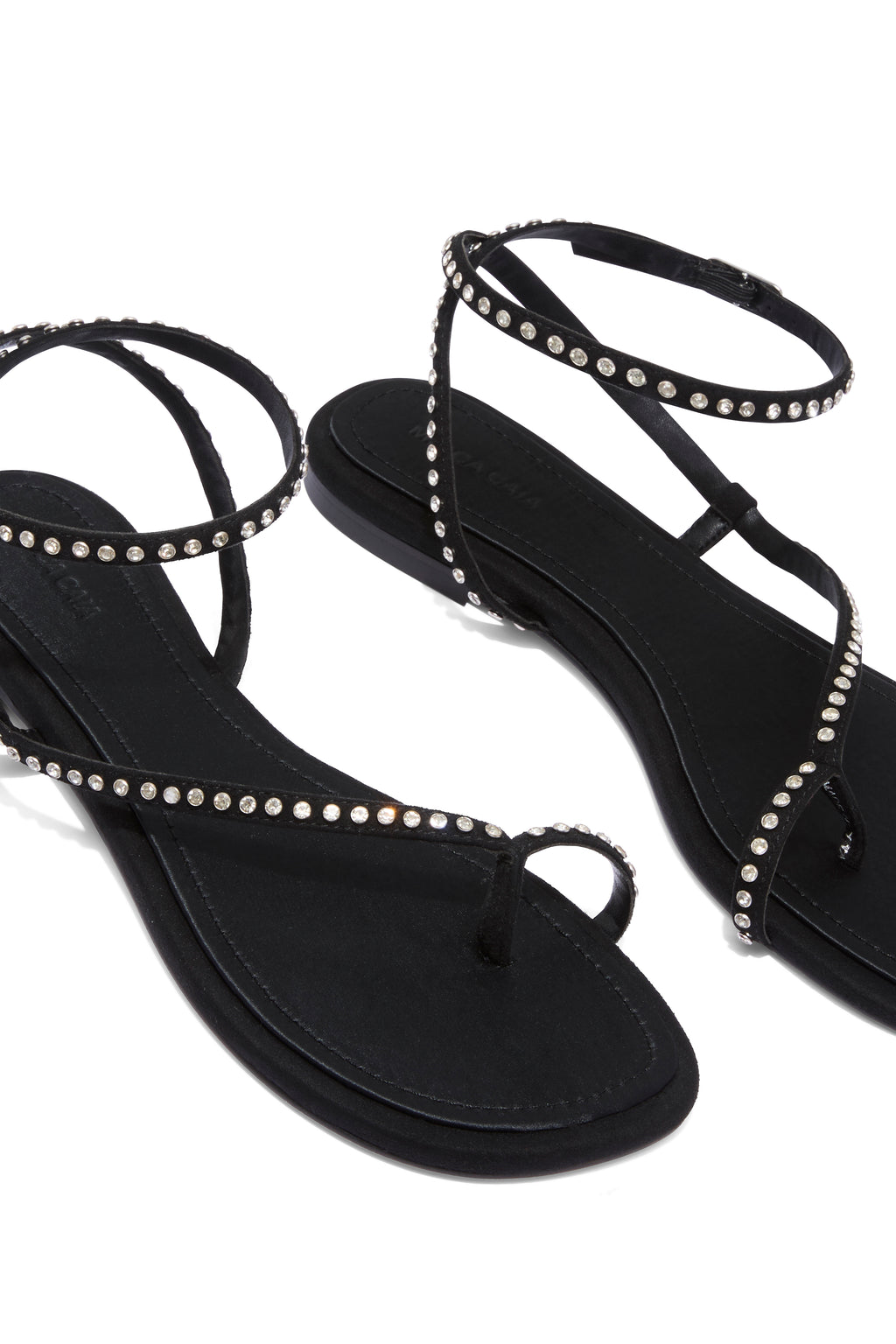 DELFINA SANDAL - BLACK CRYSTAL